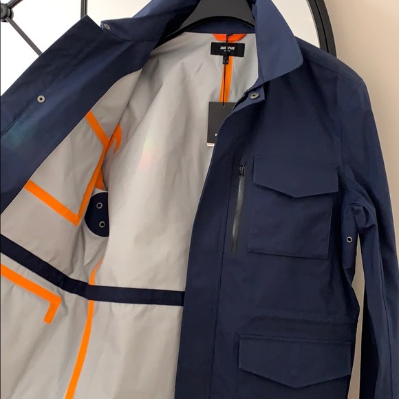 Jack Spade Men/’s Navy Military Waterproof Cotton Casual Jacket